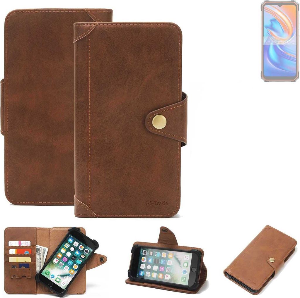K-S-Trade Handyhülle kompatibel mit Blackview BV9200 Schutz Hülle Walletcase Bookstyle Tasche Case Handytasche Wallet Flipcase Cover PolyurethanB...