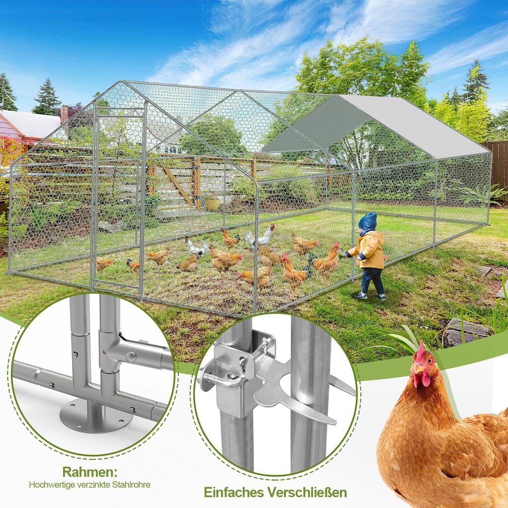 TolleTour Hühnerstall 3x8x2m Hühnerhaus Kleintierstall Produktbild 6