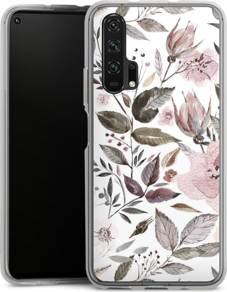 DeinDesign Handyhülle für Huawei Honor 20 Pro Silikon Hülle Case Smartphone Schutzhülle Blumen Pastell Wasserfarbe