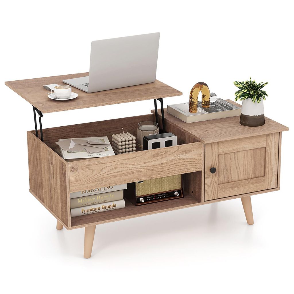 COSTWAY Couchtisch mit anhebbarer Platte und Stauraum, Produktbild 