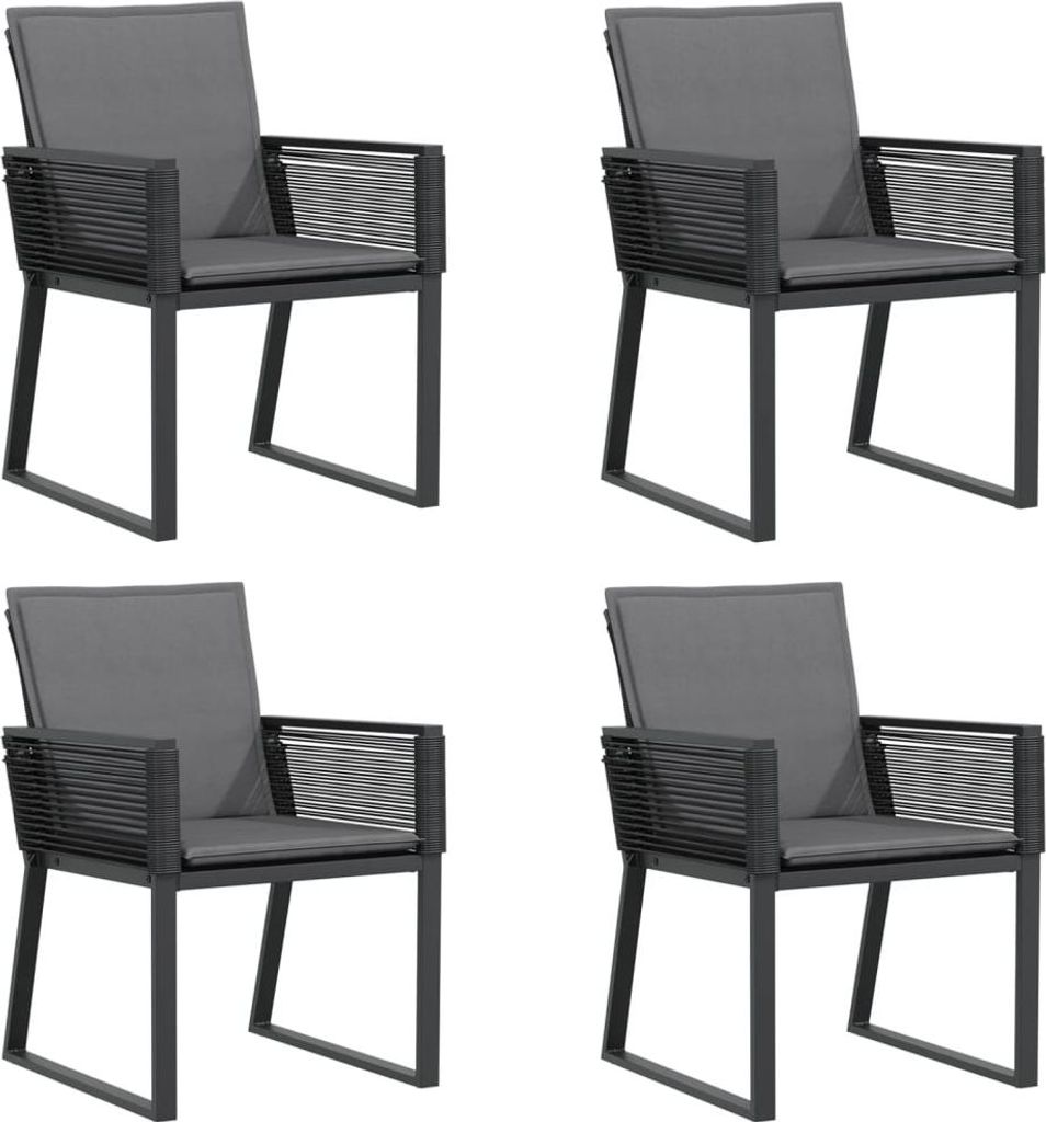 vidaXL Sedie da giardino con cuscini 4 pezzi in polirattan Immagine del prodotto 