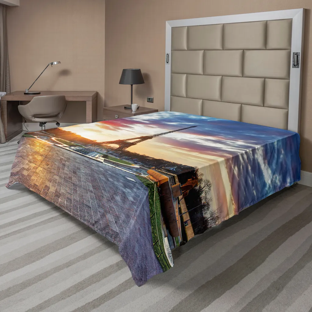 Drap de lit anti-plis et doux Tour Eiffel 260x228 cm - Literie Durable