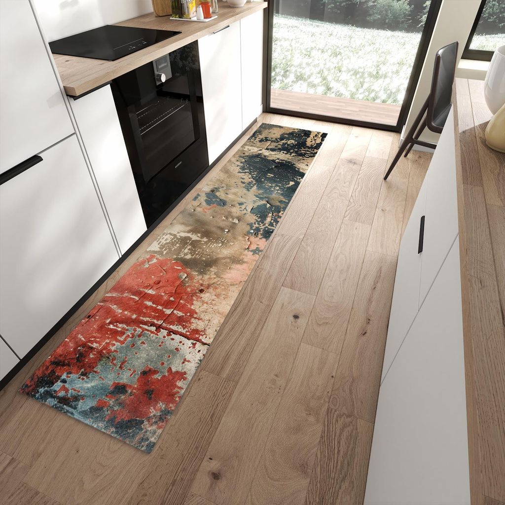 Küchenteppich 60x270cm rutschfest & abwischbar PVC Läufer - Abblätternde & Farbe