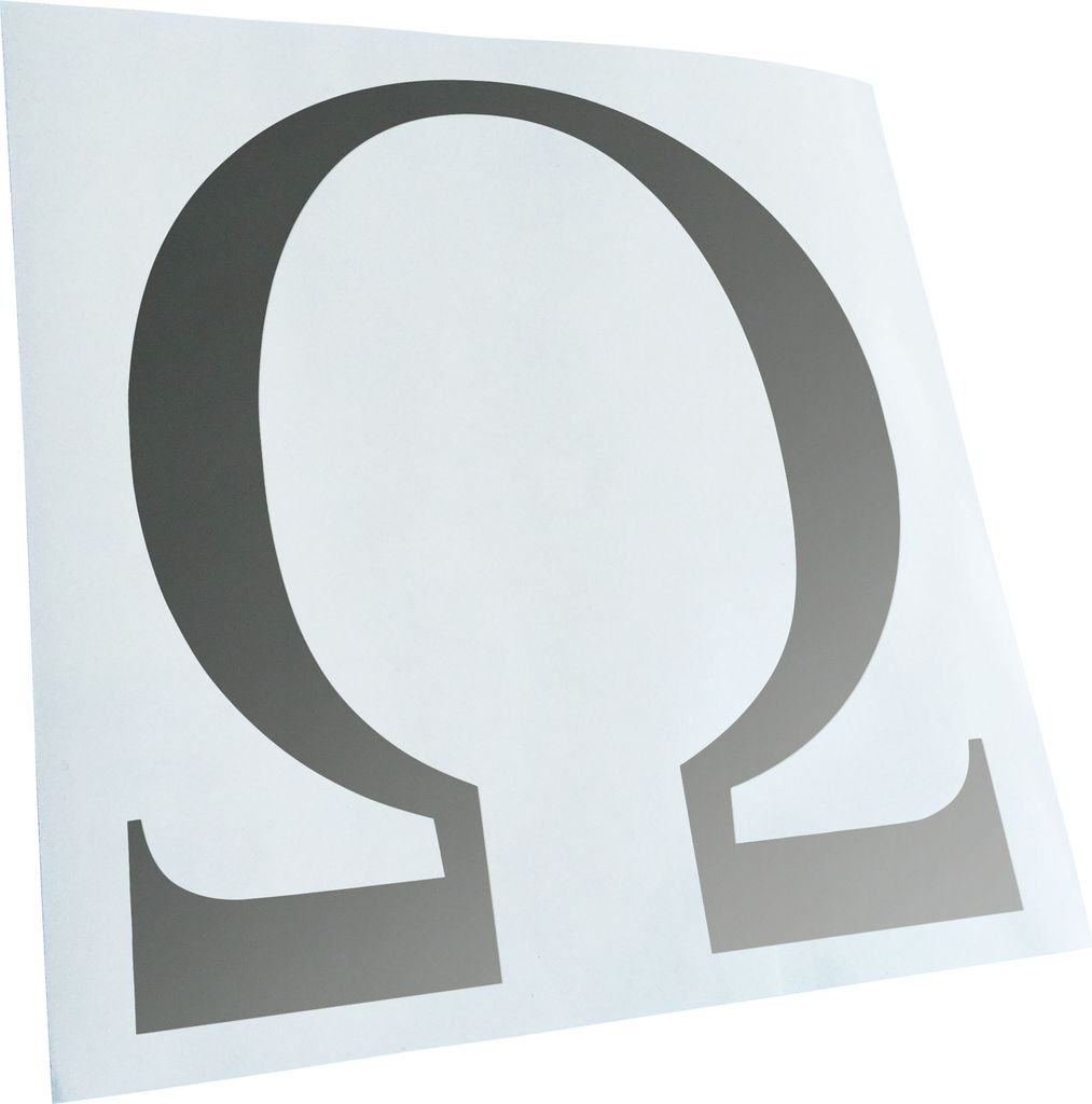 Kiwistar - Autoaufkleber - Omega Symbol Heckscheibe - Aufkleber für Auto Kfz Fahrrad, LKW, Truck Mofa