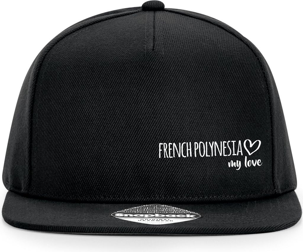 Huuraa Cappy Mütze French Polynesia my love Black Polyester Snapback Kappe Geschenkidee