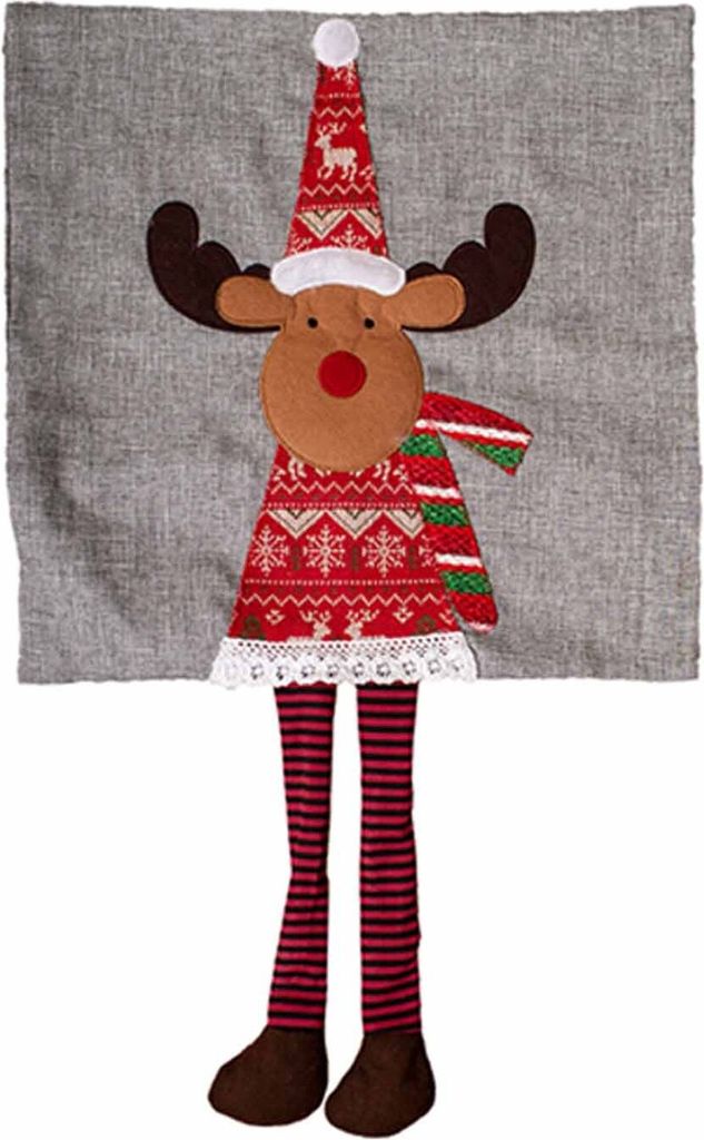 Weihnachtskissen Kuschelkissen Sofakissen Kissen Weihnachten Elch 45x45cm