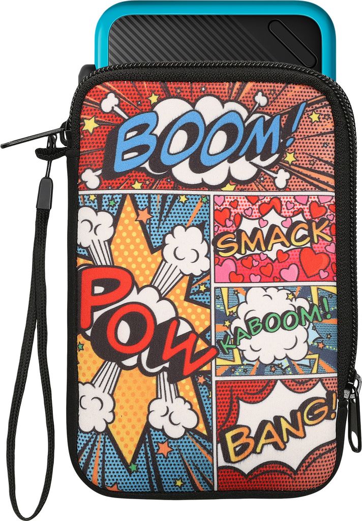 kwmobile Tasche kompatibel mit Nintendo 3DS XL - Neopren Hülle - Comic Symbole Mehrfarbig