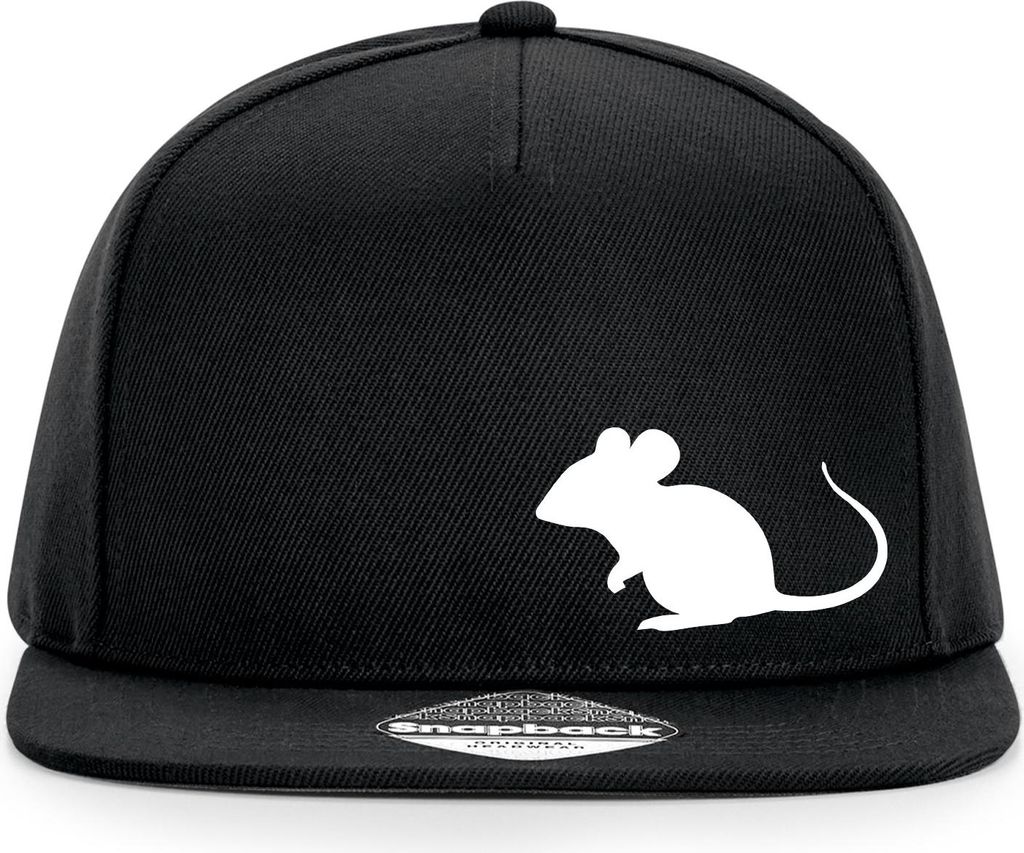 Huuraa Cappy Mütze Maus Silhouette Black Polyester Snapback Kappe Geschenkidee