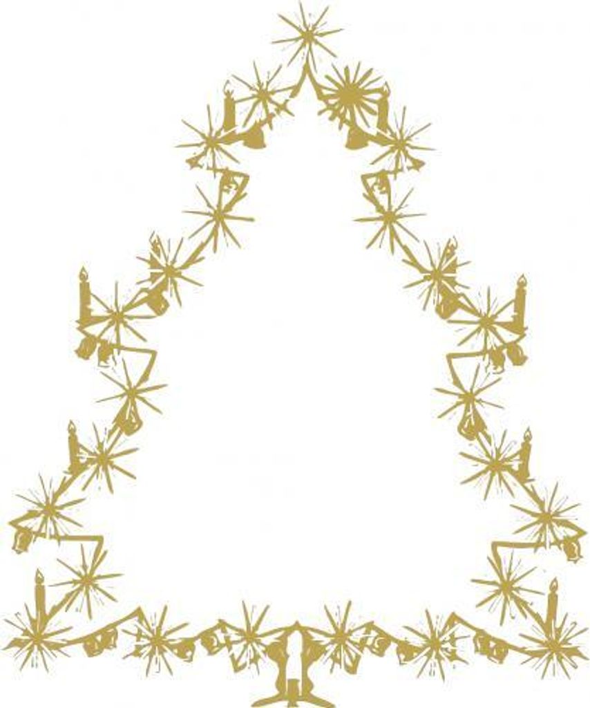 Wandtattoo Dekorfolie Weihnachtsbild Weihnachtsbaum Tannenbaum WD0810 - verschiedene Farben zur Wahl Color - gold Größe - 90cm