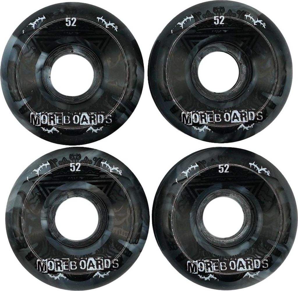 MOREBOARDS Plaza52 Skateboard Rollen Black White .