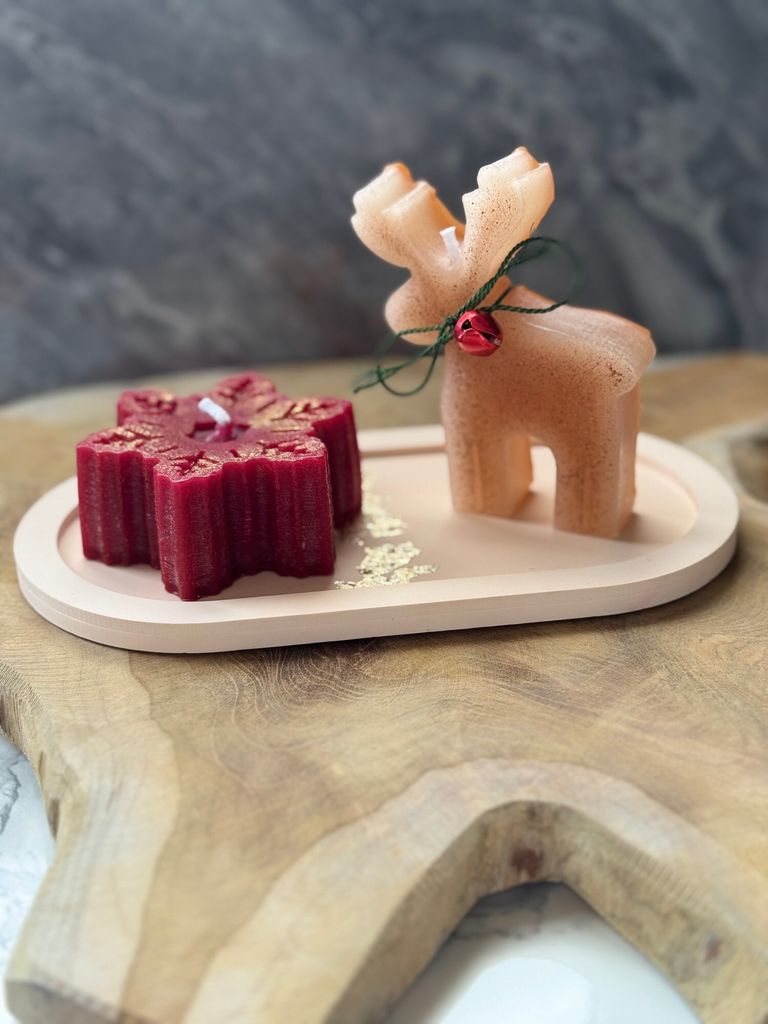 Evila Originals, Christmas Candle Set10, Kerzenset (3-teilig), Mehrfarbig, 100 % BETON, 5 x 5 x 5 cm