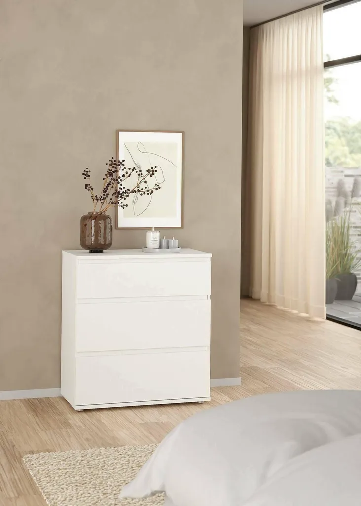 Commode NOVA Buffet Sideboard Blanc - Meuble de Rangement Design Épuré