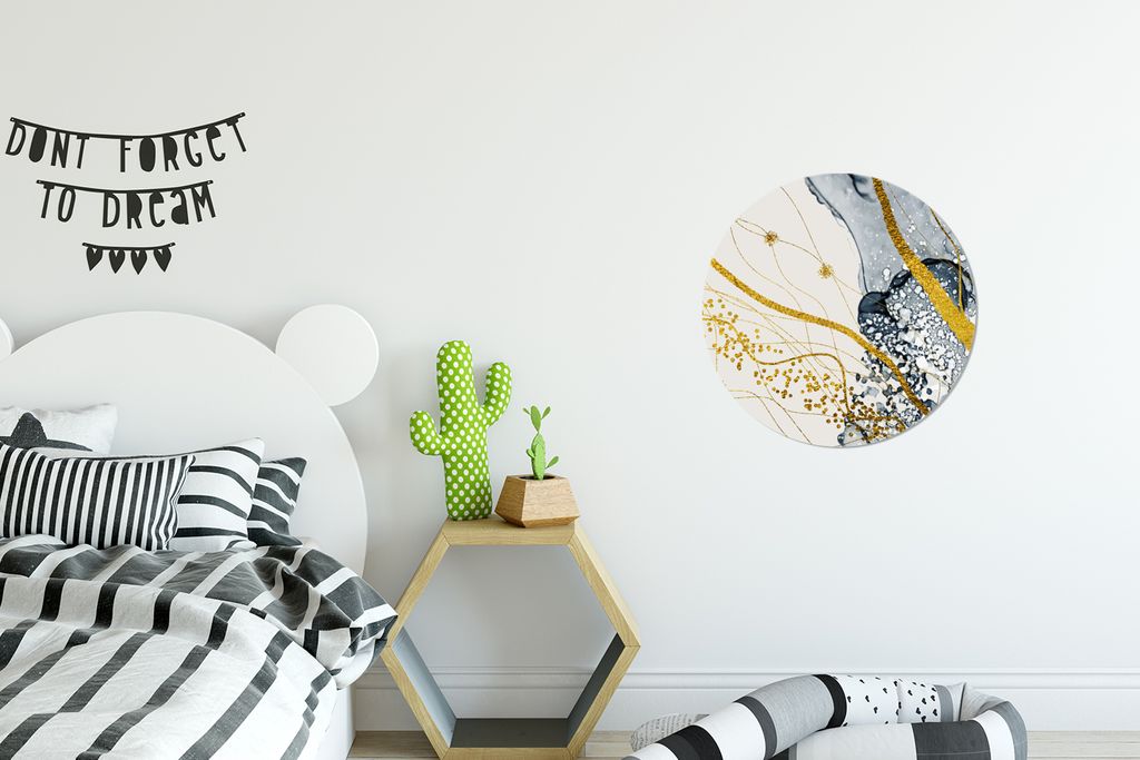 MuchoWow - Wand Bild - Wohnzimmer - Runde Bilder - Alubilder - Kunst für zu Hause - Aluminium - Wanddekoration