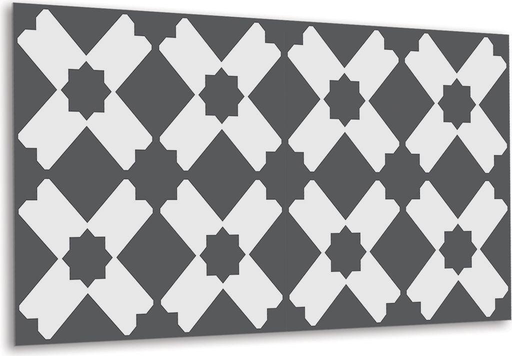 Vinyl-Fliesen – Aufkleber Sticker für Küche und Bad PVC Fliesen, Geometrisches Muster - 100 cm x 50 cm