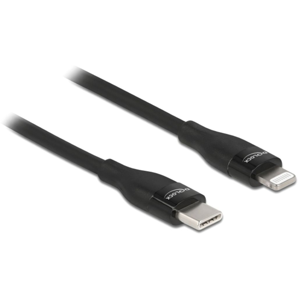 Delock Daten- und Ladekabel USB Type-C zu Lightning für iPhone, iPad und iPod schwarz 0,5 m MFi