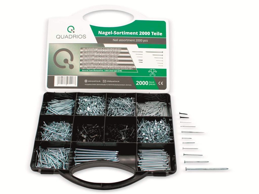 QUADRIOS Nagel- Set, 2103SA044, 195 Mpa, 430 N/qmm, 2000 Produktbild 