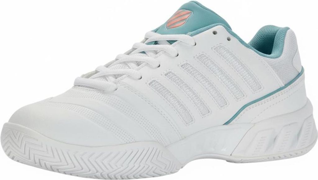 K-Swiss Performance Damen Bigshot Light 4 Tennis Shoe, White/Nile Blue/Desert Flower, 37 EU