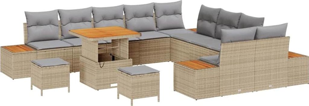 "im Sonderangebot" Gartensofa-set - elegantes Design - Sitzgruppe mit Sofa, Tisch - 13 pcs Beige Poly-Rattan - Terassenmöbel DEMöbel368280