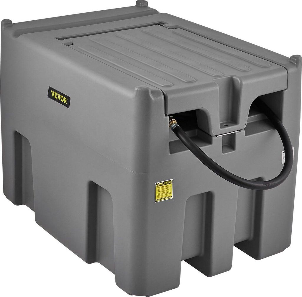 Tragbarer Dieseltank, Fassungsvermögen 116 Gallonen und Durchflussrate 10 GPM, Dieseltank mit 12-V-Elektropumpe und 13,1 ft Gummischlauch, PE-Dies...