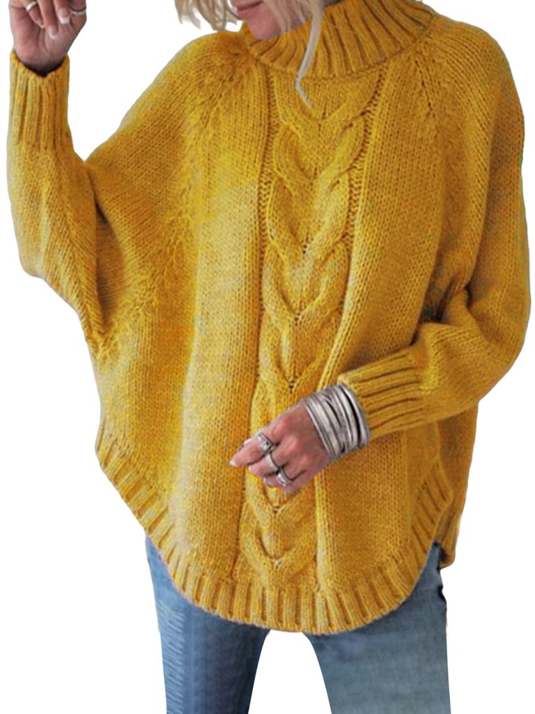 Muwodkdn Strickpullover Damen - Elegant Mit Perlenknöpfen & Rollkragen Für Winter