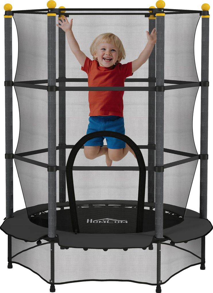 Trampolina ogrodowa HOMCOM Ø140 cm, dziecięca, ogrodowa, z Zdjęcie produktu 