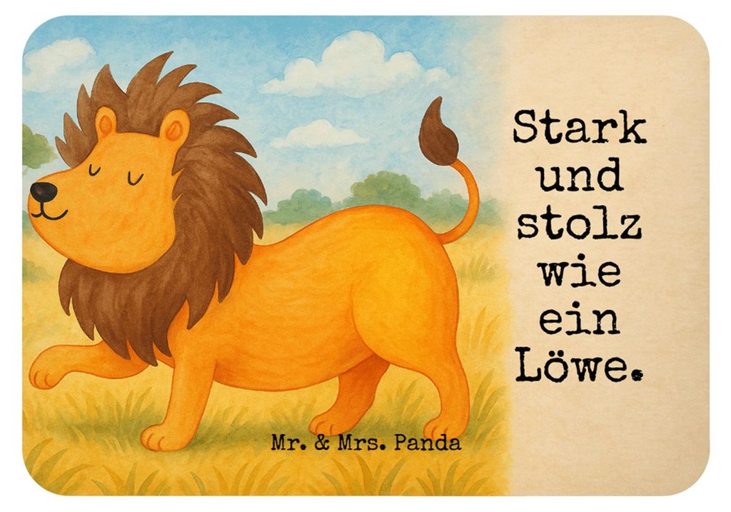 Mr. & Mrs. Panda Kühlschrankmagnet Sternzeichen Löwe Design - Weiß - Geschenk, August, küchenmagnet, Pinnwandmagnet, König Der Tiere, magnet, ...