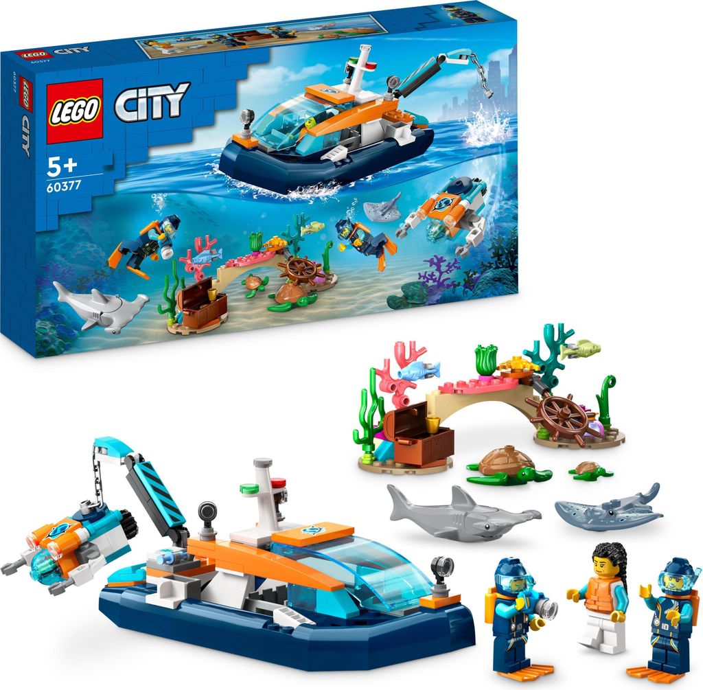 LEGO 60377 City Meeresforscher-Boot Spielzeug, Set enthält Produktbild