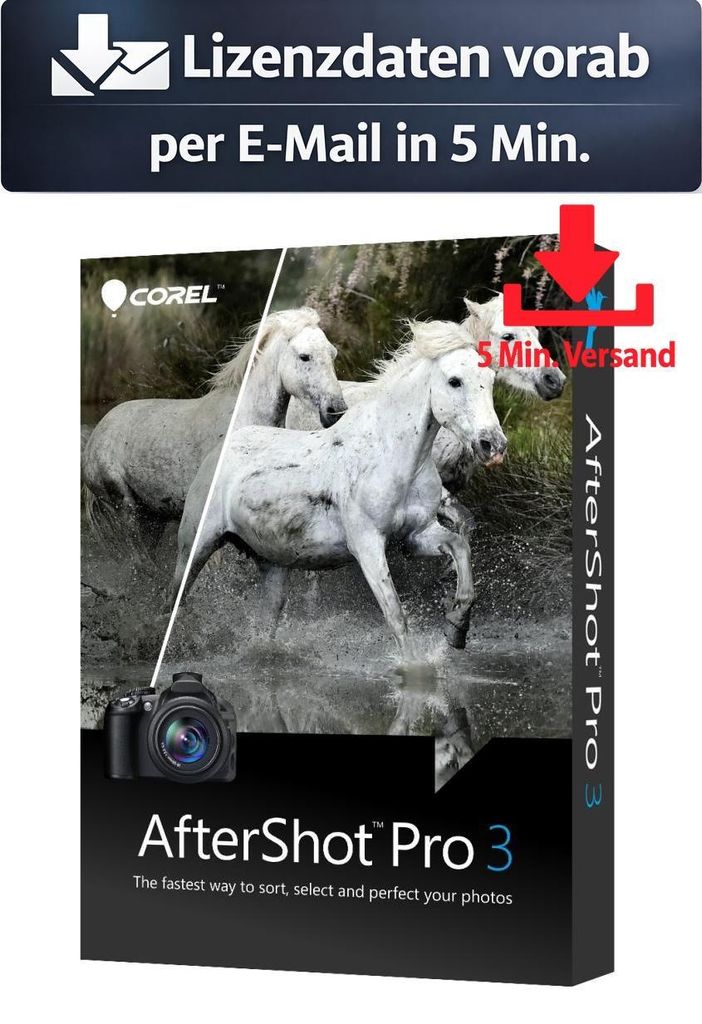 COREL AfterShot Pro 3 (1 Device - perpetual) ESD Bild, Video Audio 5 Min. Versand als Download per Mail