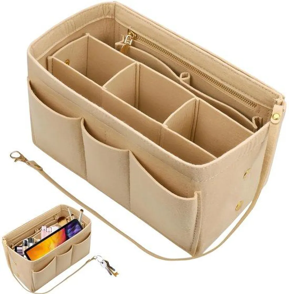 Insert pour sac à main femme kaki idéal pour changer de sac vite
