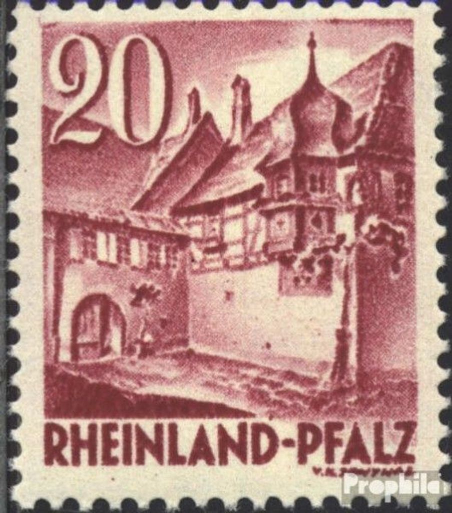 Briefmarken Franz. Zone-Rheinland Pfalz 1948 Mi 38 postfrisch Ansichten