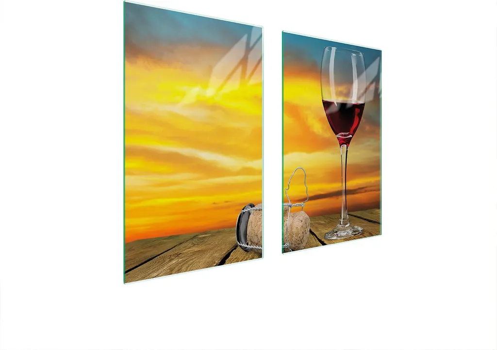 Copri Piano Cottura in Vetro 75x52 Vino Arancio Tagliere per Cucina