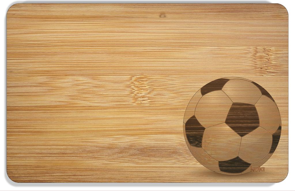 Wallario Frühstücksbrettchen aus Holz 22 x 14 cm, Motiv Fußball