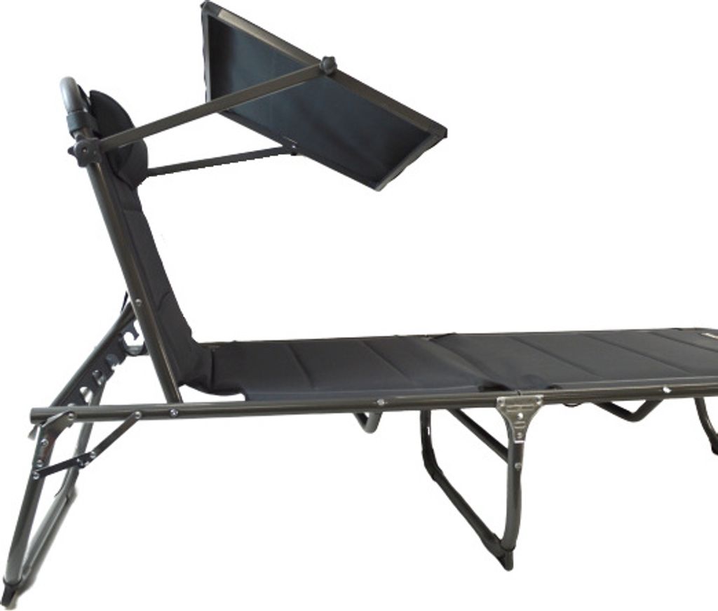 HOMECALL XXL Aluminium Sonnenliege mit Dach Gartenliege Produktbild 