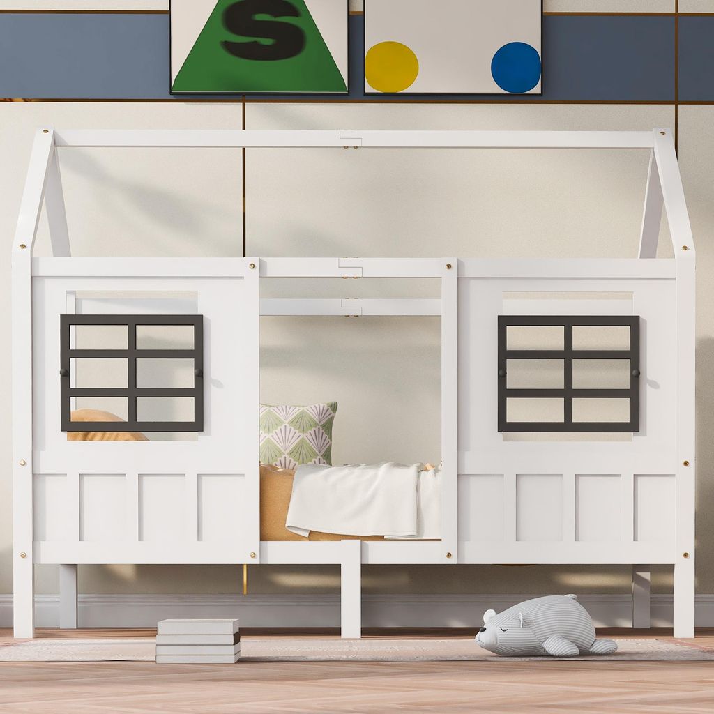 Merax Kinderbett 90x200cm mit Rausfallschutz, Tagesbett Produktbild 