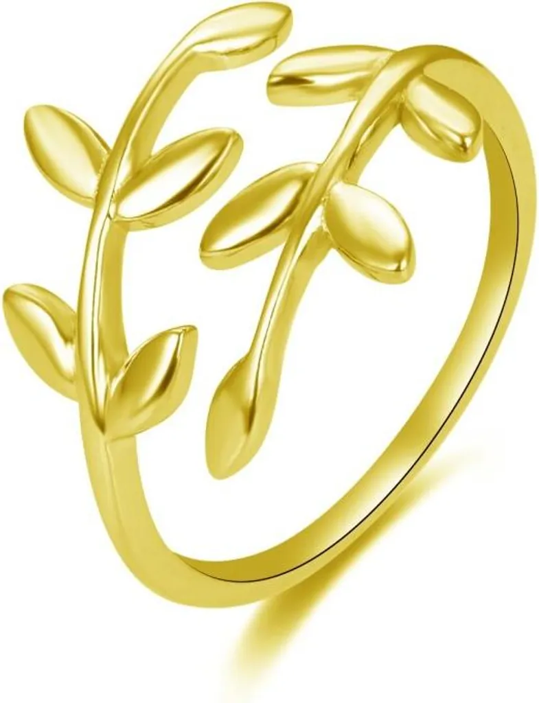Bague plaquée or ouverte, motif original idéal pour cadeau chic