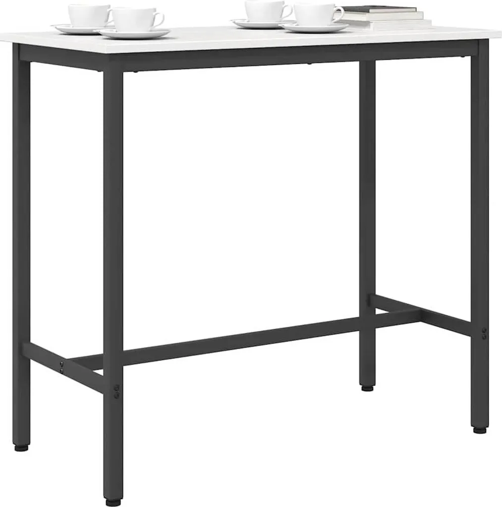 vidaXL Tavolo bianco 100 x 50 x 91 cm Ingegneri Legno e acciaio