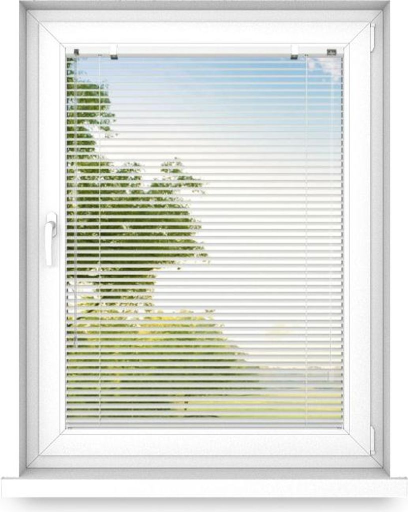 time4blinds - Jalousien Fenster Innen ohne Bohren, Alu Jalousie Aluminium Rollos, Silberner Glanz, Links, 800x600