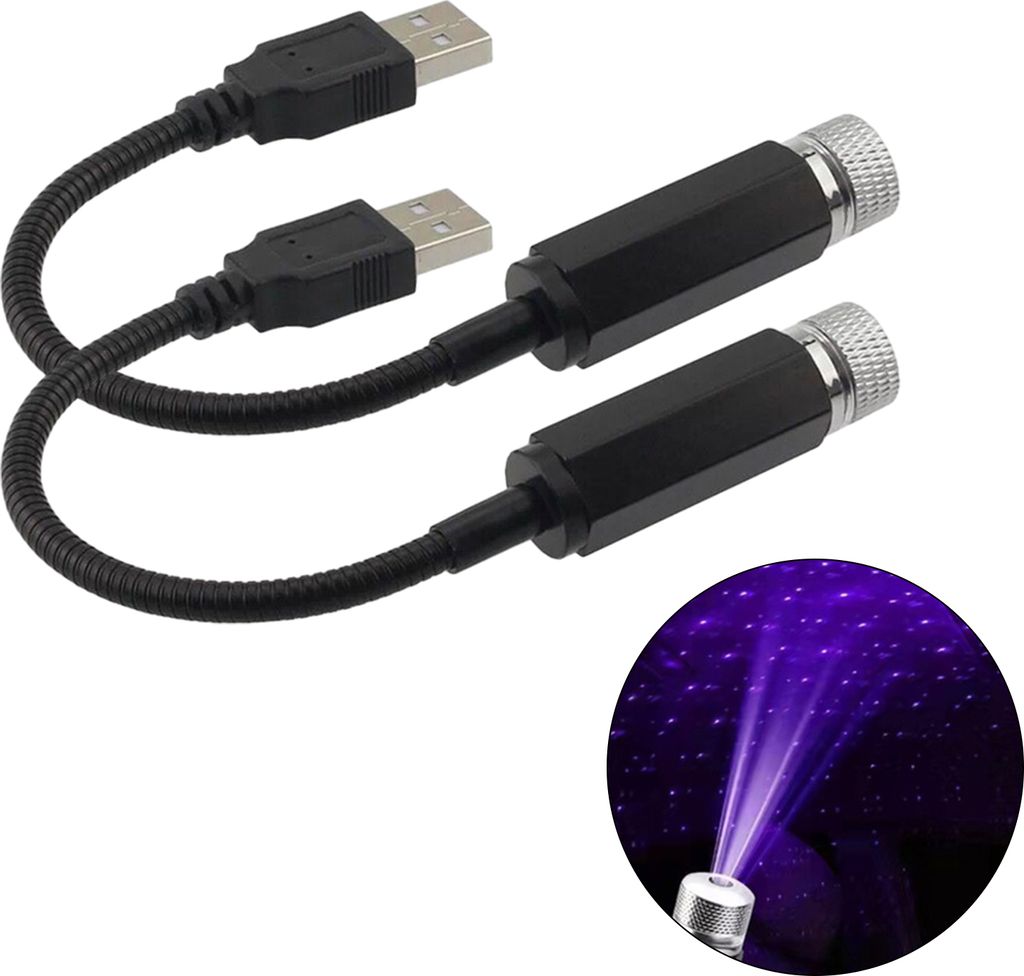 1 Paar Mini-LED-Projektionslampe, Sternennacht, USB-Autodecke, romantisches Licht, 360 Grad drehbar, einstellbare Sternenlichtdichte, kreatives Ges...