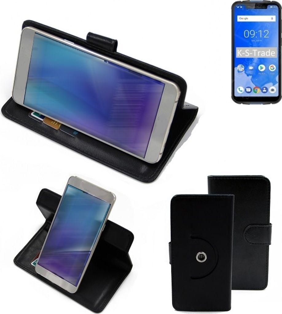 K-S-Trade Case Schutz-Hülle Handy-Hülle kompatibel mit Ulefone Armor 5 Flipcase Smartphone Cover Handy Schutz Tasche Bookstyle Walletcase schwarz