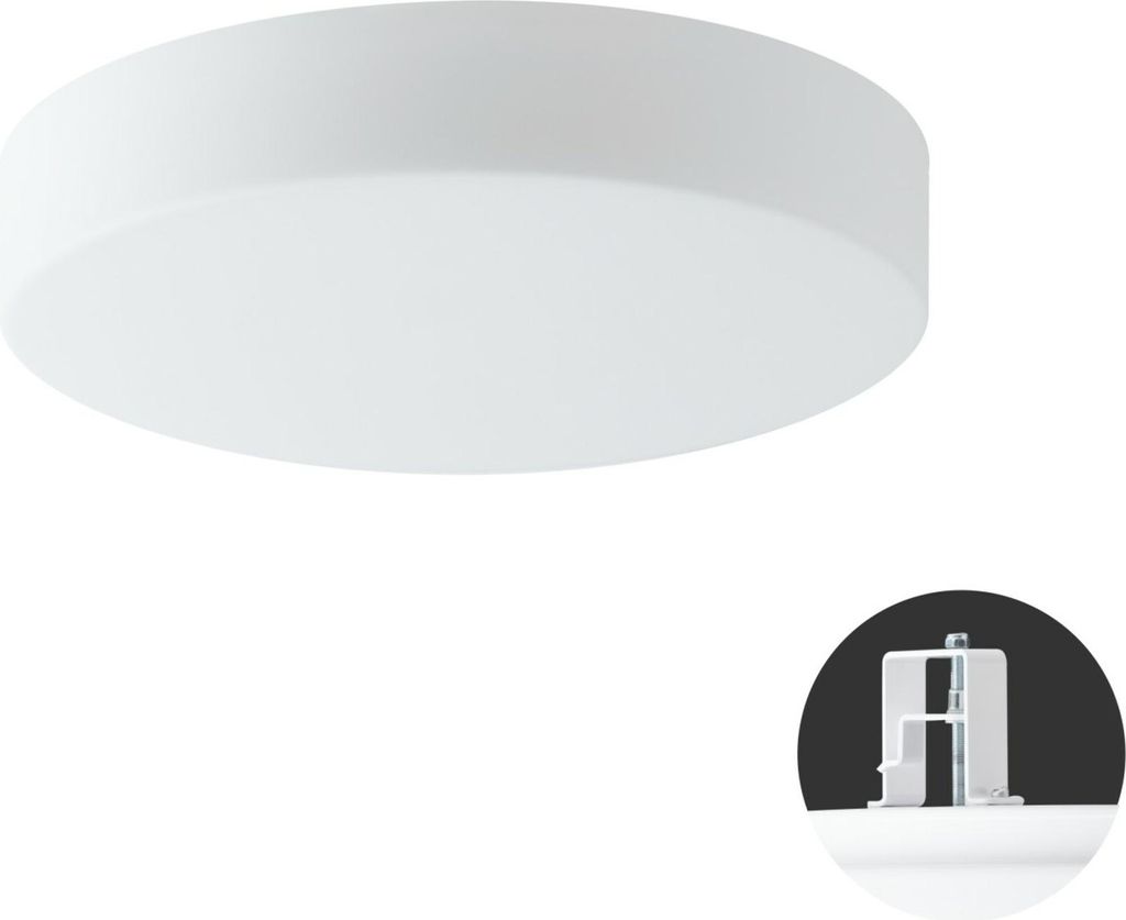 OSMONT ELS68619 ELSA V3 Decken-/Wandleuchte aus Glas, halb eingelassen, weiß, IP44, 4000 K, 13 W LED