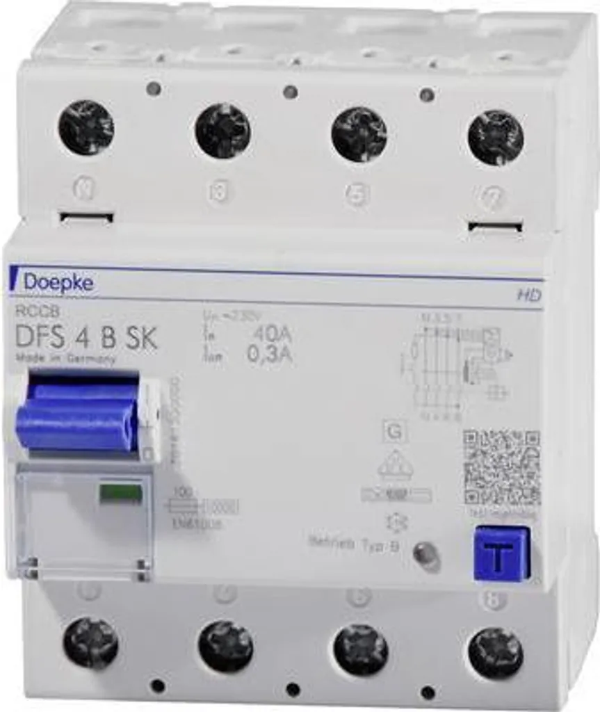 Disjoncteur différentiel Doepke 09136998HD 40A 300mA triphasé 4 pôles