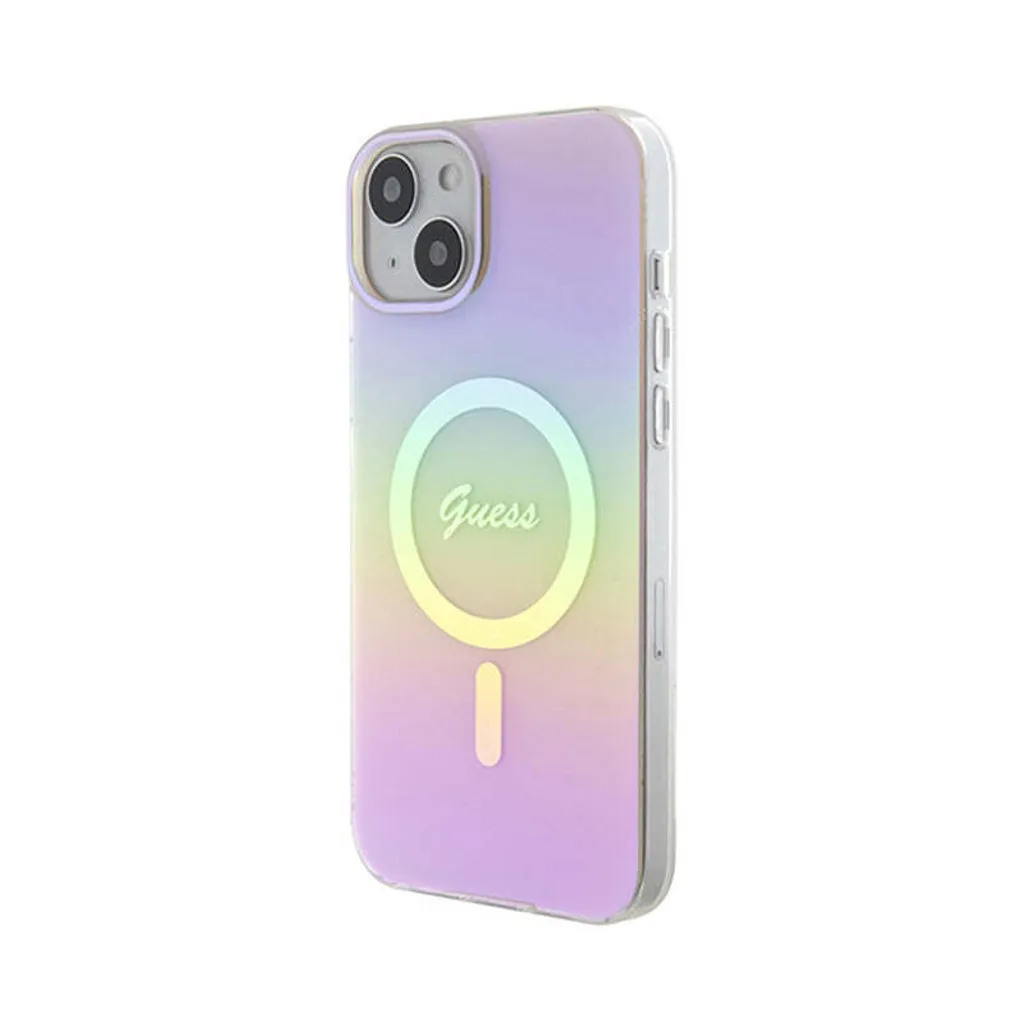 Custodia Guess Originale iPhone 15 Plus Rosa Iridescente MagSafe