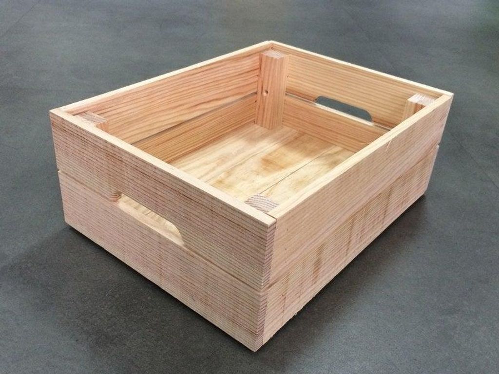 CREABOX Kiste aus rohem Kiefernholz 40 x 30 x 15 cm