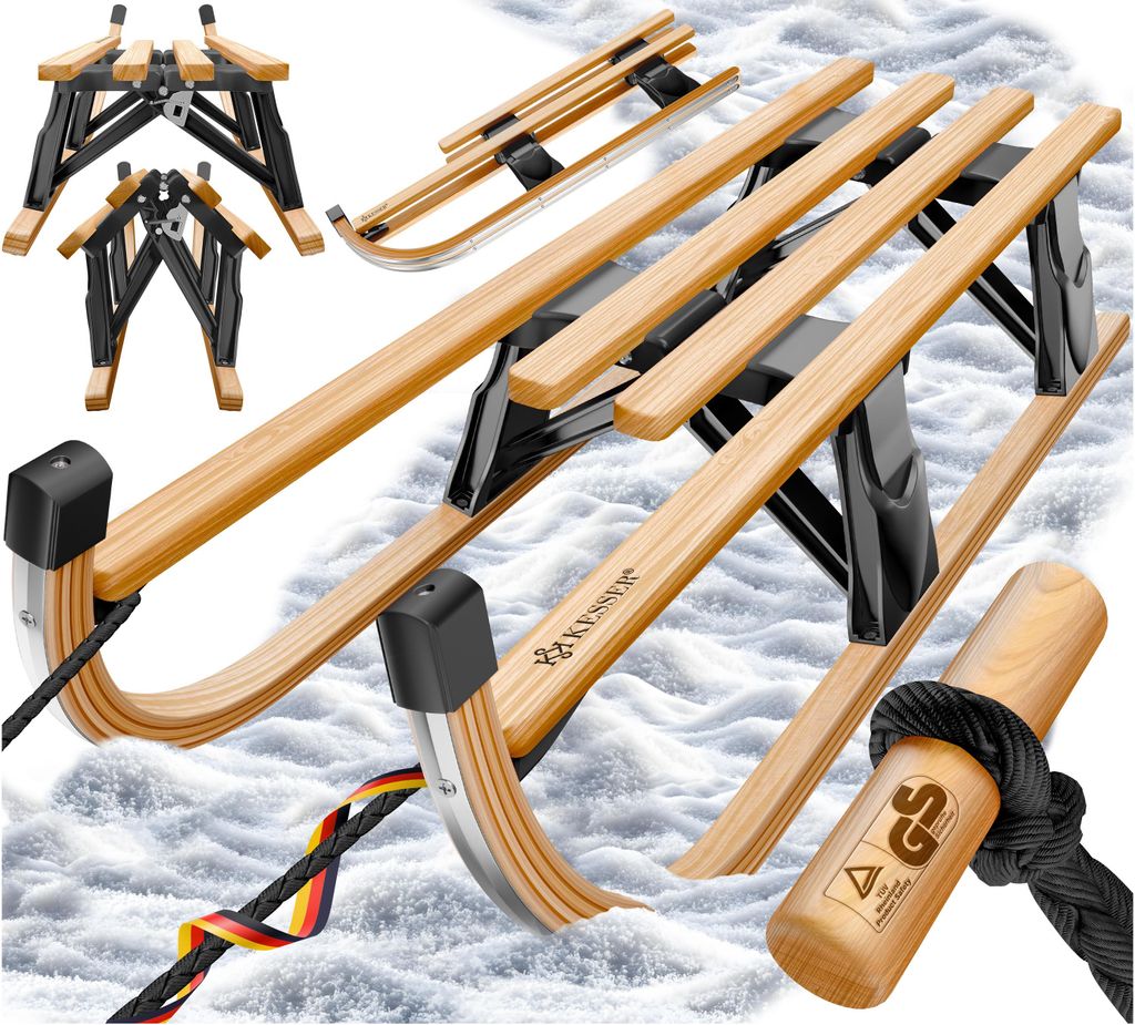 KESSER® Sanki drewniane Premium – składane sanki dla Zdjęcie produktu 