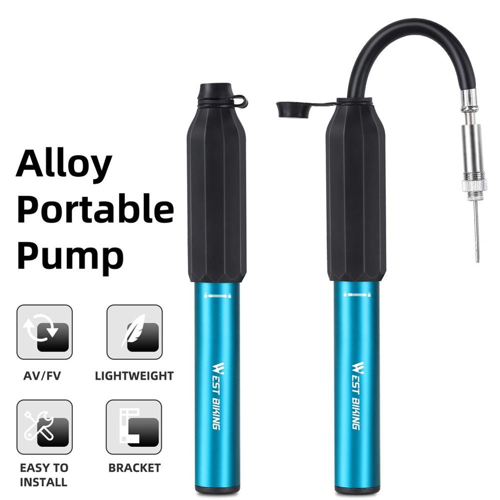Fahrradluftpumpe aus Aluminiumlegierung (120 PSI), tragbare Fahrradpumpe, teleskopische Fahrradluftpumpe, Handpumpe, Fahrradzubehör