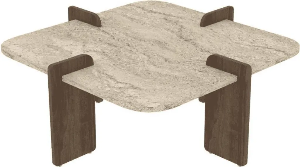 Table basse bords arrondis 90 cm LUMA table carrée en bois Calicosy