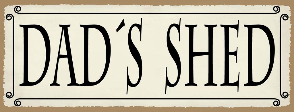 vianmo Holzschild 10x27 cm Dad ́s Shed beige
