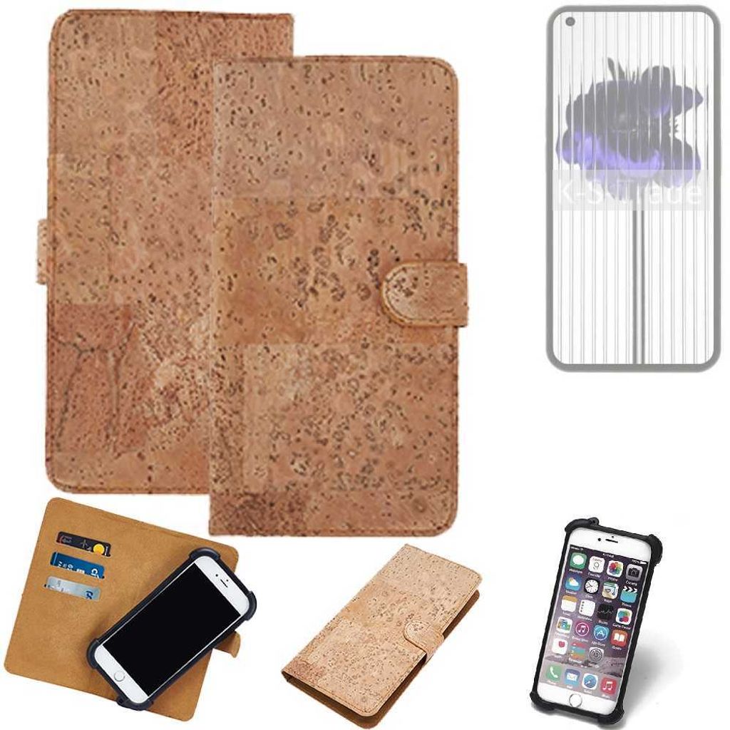 K-S-Trade Hülle kompatibel mit Nothing 1 Kork Handyhülle Cover Schutzhülle TPU Case Bumper in Hellbraun, (1x)