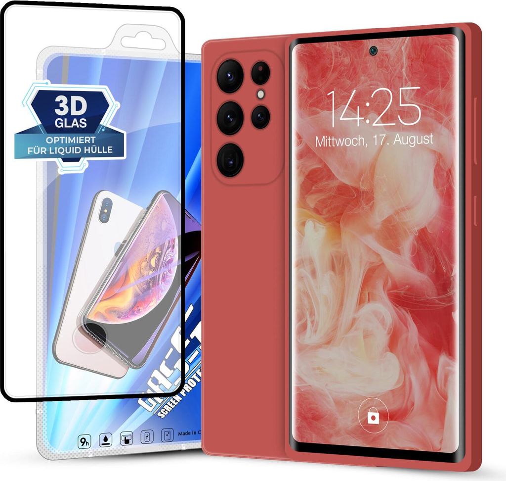 Hülle für Samsung Galaxy S22 Ultra mit 9H Displayglas Produktbild 