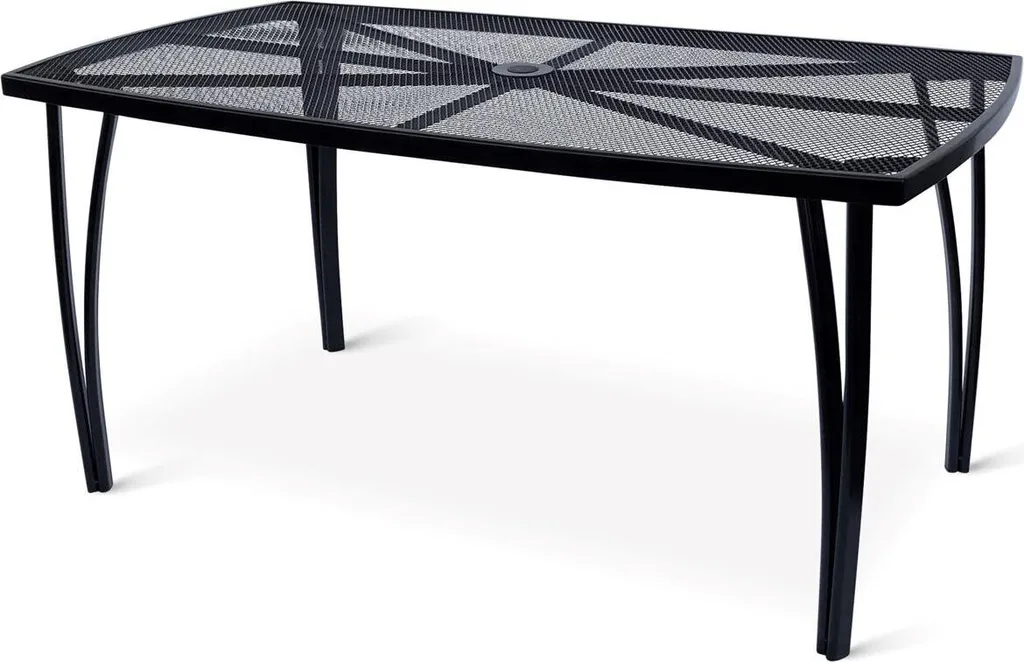 Table de jardin anti-rouille durable Noela Lana acier noir 150cm
